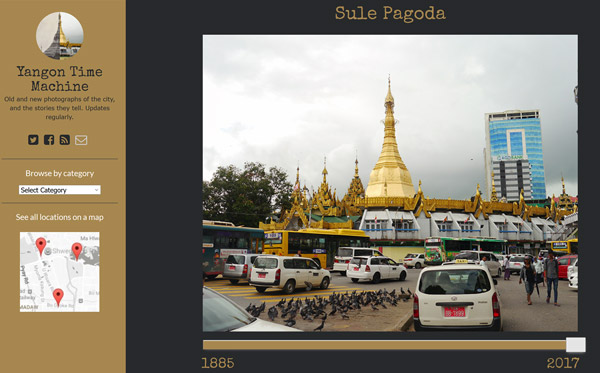 Screenshot of Yangon Time Machine website